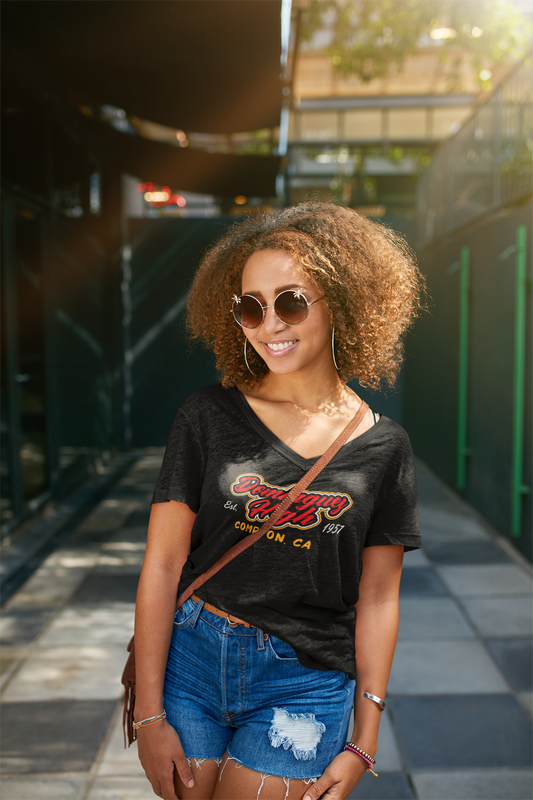 Dominguez High Est. 1957 Black V-Neck Unisex T-Shirt